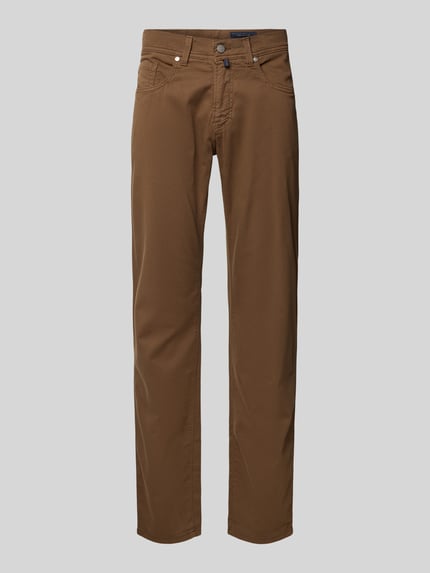 Produktfoto, Tapered Fit Hose mit Eingrifftaschen Modell 'Lyon' von Pierre Cardin in Braun aus Baumwoll-Elasthan-Mix für Herren