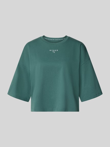 PUMA t-shirt o kroju relaxed fit z czystej bawełny Ciemnozielony 2