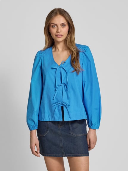 s.Oliver RED LABEL Regular Fit Langarmbluse aus reiner Baumwolle Blau 4