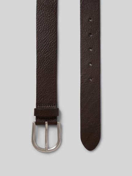 Produktfoto, Gürtel aus echtem Rindsleder Modell 'Jeanser' van Weinmann, damesriem met pinsluiting, structuurpatroon, breedte maat 80: 3 cm, donkerbruin leer