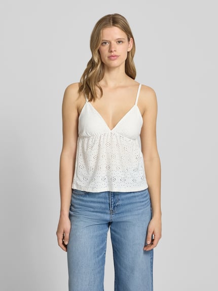 ONLY Regular Fit Trägertop mit Lochmuster Modell 'SMILLA' Offwhite 4