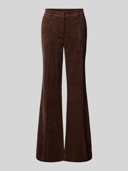 Luisa Cerano Wide Leg Hose mit Strukturmuster Dunkelbraun 2