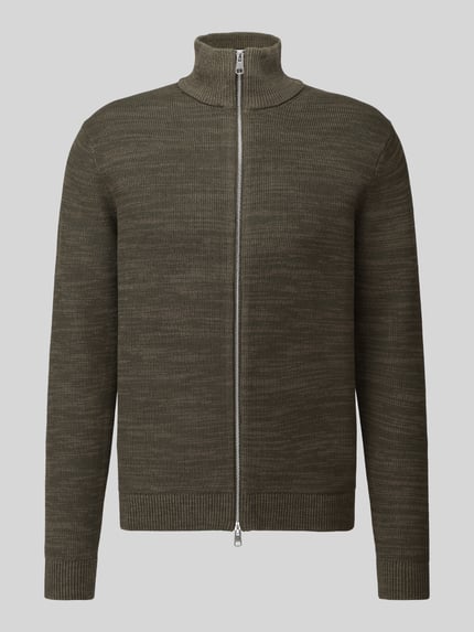 Selected Regular fit gebreid jack van puur katoen model 'DANE' Groen - 2