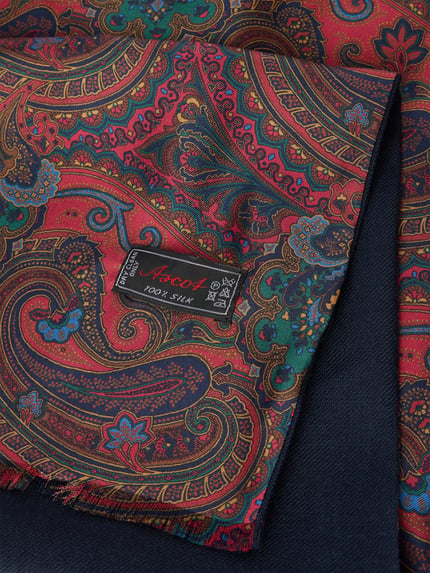 Ascot Wollschal mit Rückseite aus reiner Seide Orange 2