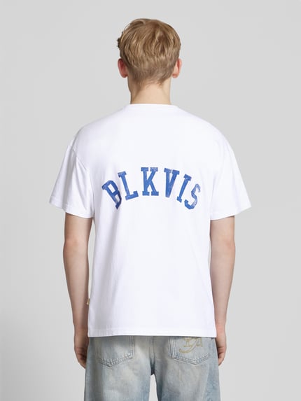 BLKVIS T-Shirt mit Label-Stitching Modell 'ART LOGO' Weiss 5