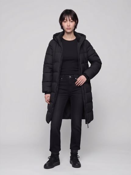 GAP Daunenmantel mit Kapuze Black 1