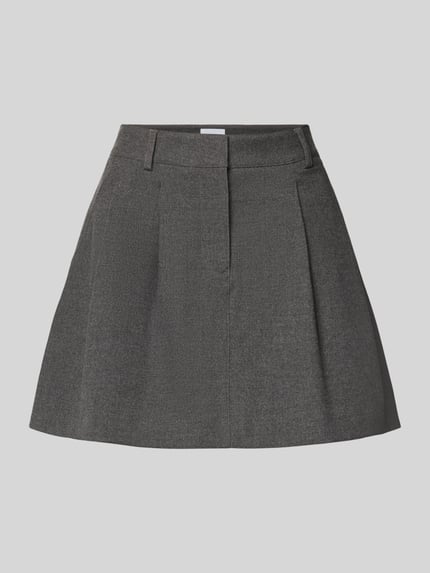 Jake*s Collection Minirock mit gelegten Falten Dunkelgrau 2