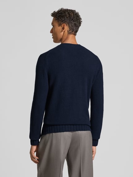 CINQUE Sweter z dzianiny z dekoltem w serek model „UPO” Ciemnoniebieski 5