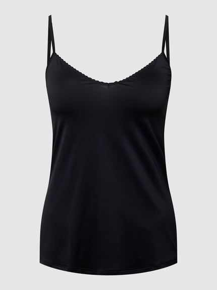 HANRO Top van satijn, model Satin Deluxe Zwart - 2