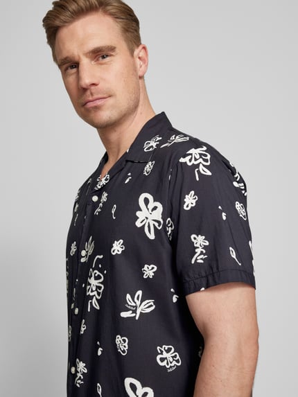 Selected Regular Fit Freizeithemd mit Allover-Muster Black 3