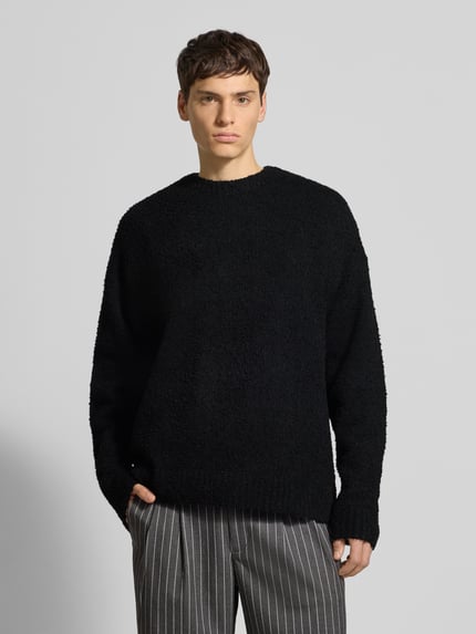 Redefined Rebel Sweter z dzianiny z prążkowanymi wykończeniami model ‘MEMPHIS’ Czarny 4