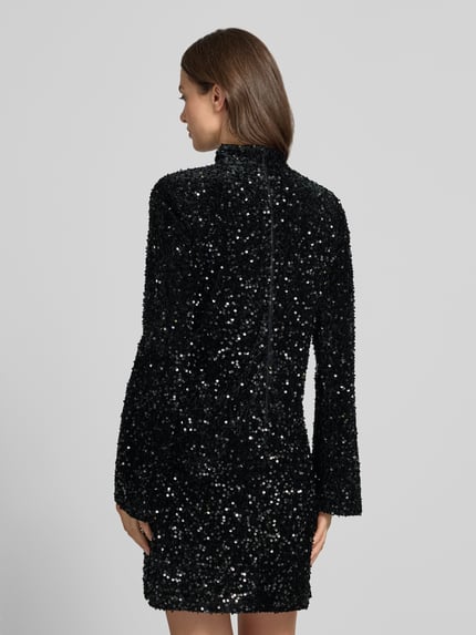 Jake*s Casual Paillettenkleid mit ausgestellten Ärmeln Black 5