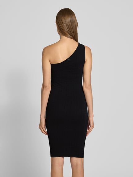 GUESS Knielanges Kleid mit One-Shoulder-Träger Modell 'HELENA' Black 5