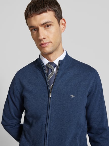 Fynch-Hatton Vest met geborduurd logo Jeansblauw - 3