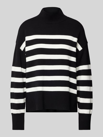 ONLY Loose fit gebreide pullover met opstaande kraag, model 'BARIA' Zwart - 2