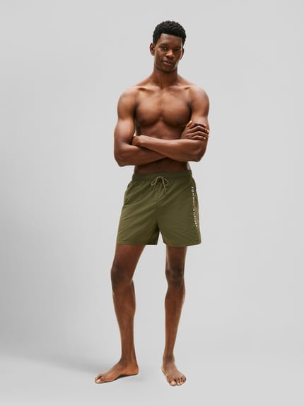 Tommy Hilfiger Badehose mit Label Print Oliv 1