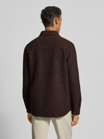 Barbour Kurtka koszulowa o kroju regular fit z dodatkiem wełny model ‘MARLOW’ Ciemnobrązowy 5