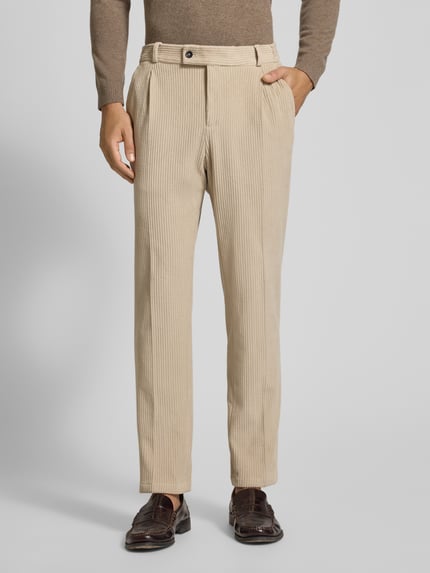 Zuitable Cordhose mit Bügelfalten und Gesäßtaschen Beige 4