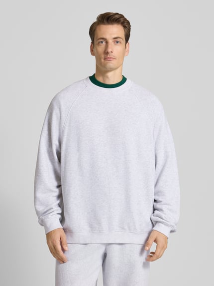 American Vintage Sweatshirt mit gerippten Abschlüssen Modell 'ATUBAY' Hellgrau Melange 4