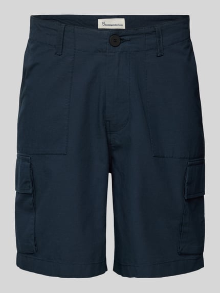 KnowledgeCotton Apparel Bermudas mit französischen Eingrifftaschen Dunkelblau 2