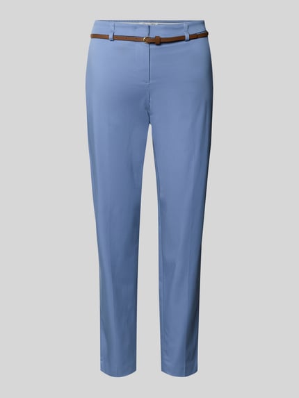 Produktfoto, Hose in verkürzter Passform mit Gürtel von Christian Berg Woman, lichtblauw, slim fit, katoen- en viscosemix, met riem