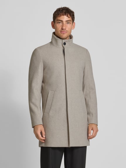 Matinique Mantel mit Stehkragen Modell 'Harvey' Taupe 4