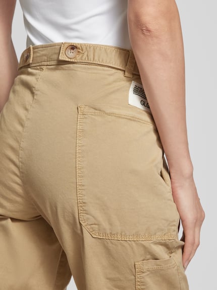 Goldgarn Tapered fit bandplooibroek van katoenmix Beige - 3