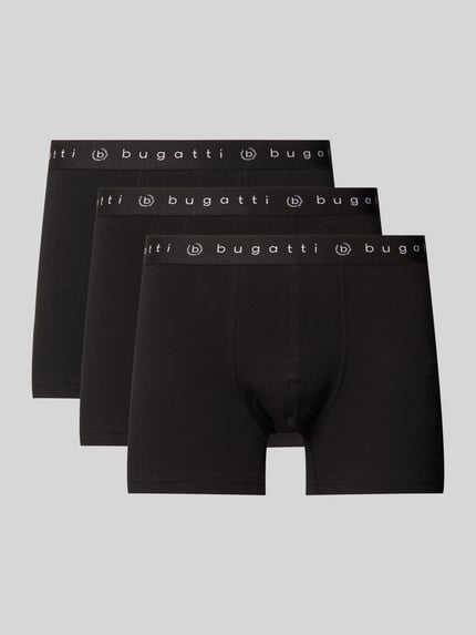 bugatti Pants mit elastischem Logo-Bund im 3er-Pack Black 1