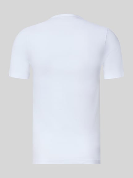 Produktfoto, białe męski t-shirt o gładkiej fakturze, Slim Fit T-Shirts aus reiner Baumwolle im 3er-Pack von BOSS, zestaw 3 szt., kontekst: Herren T-Shirt-Set