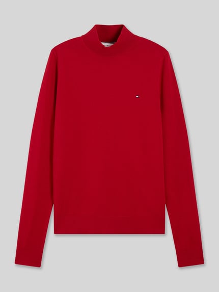 Tommy Hilfiger Slim Fit Langarmshirt mit Mock Neck Rot 2