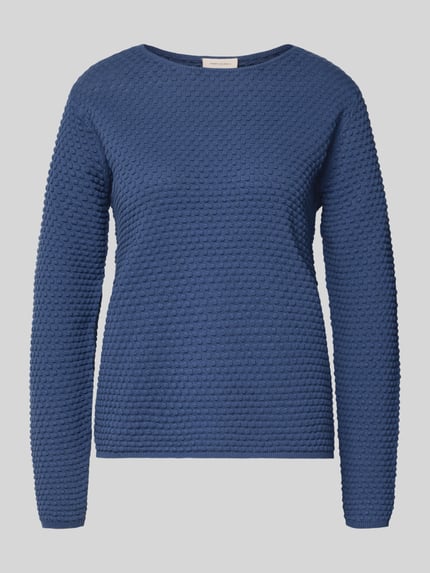 FREE/QUENT Sweter z dzianiny z okrągłym dekoltem model ‘Dodo’ Niebieski 2