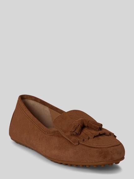 Lauren Ralph Lauren Loafersy z naturalnej skóry welurowej model 'TAYTE' Koniakowy 1