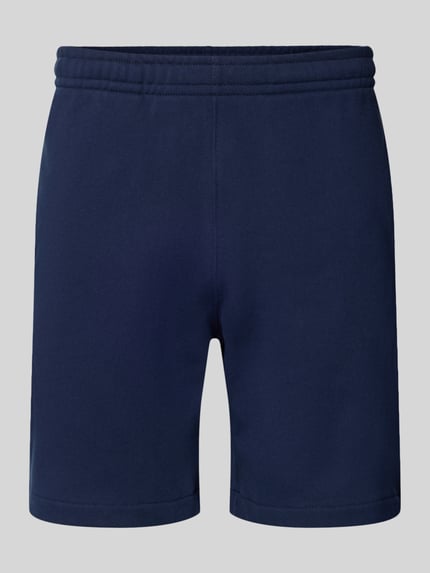 Produktfoto, Regular Fit Sweatshorts aus reiner Baumwolle von Lacoste in Dunkelblau, unifarben, elastischer Bund, Sweat-Material, Vorderansicht