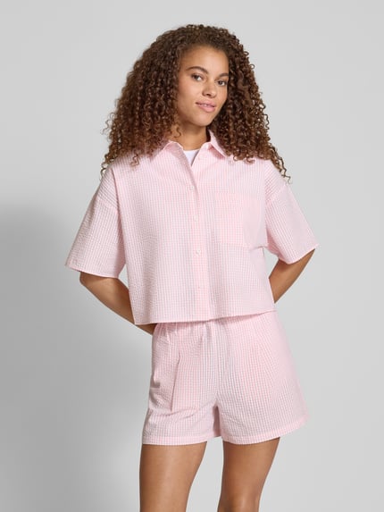 REVIEW Boxy fit overhemdblouse van puur katoen Roze - 4