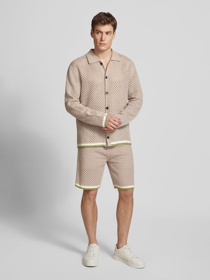 Scotch & Soda Cardigan mit Lochmuster Hellgrau 1