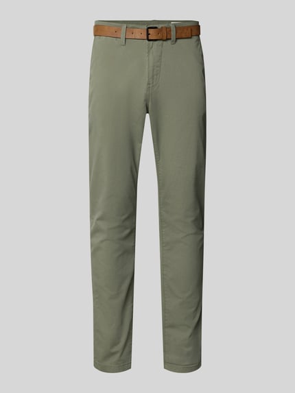 Tom Tailor Denim Slim Fit Chino aus Baumwoll-Mix Oliv 2