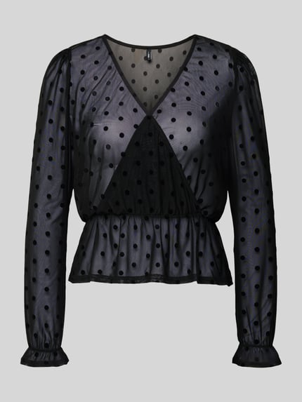 ONLY Slim Fit Blusenshirt in semitransparenter Optik Modell 'JULIET' Black 2