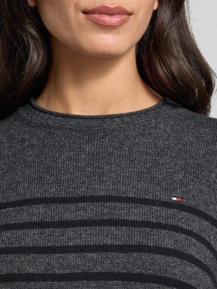 Tommy Hilfiger Regular Fit Strickpullover aus reiner Wolle Dunkelgrau 3