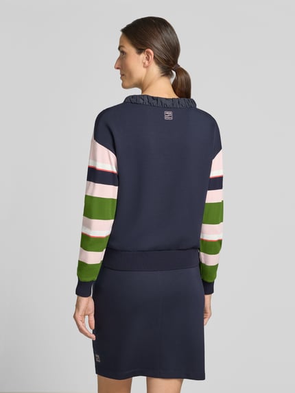 Marc Cain Bluza o kroju relaxed fit z mieszanki wiskozy Granatowy 5