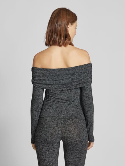 ONLY Langarmshirt mit Carmen-Ausschnitt Modell 'ROMA' Silber 5
