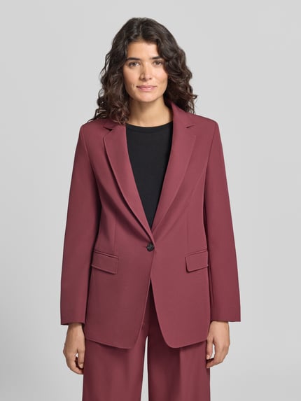 BOSS Orange Regular fit lange blazer met schoudervullingen Bordeaux - 4