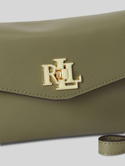 Lauren Ralph Lauren Torba na ramię z prawdziwej skóry z odpinanym łańcuszkiem do noszenia Limonkowy 7