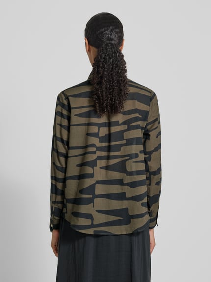 OPUS Regular fit blouse met knoopsluiting, model 'Fumani' Kaki - 5
