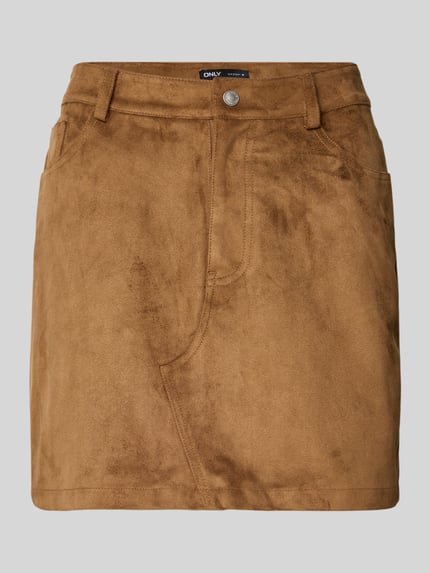 ONLY Eng anliegender Mini-Rock in Wildleder-Optik Modell 'TULIP' Sand 2