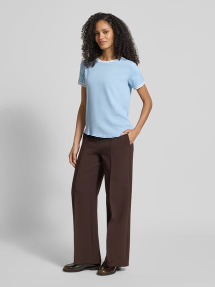 MORE & MORE T-shirt van Mix van viscose en elastaan met ronde hals Lichtblauw - 1