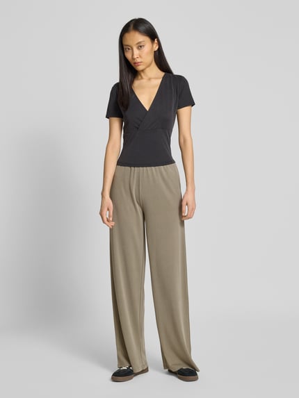 Jake*s Casual Flared Hose mit elastischem Bund Lind 1