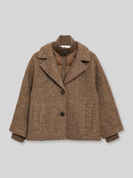 s.Oliver RED LABEL Teddyjacke mit integriertem Stehkragen Taupe Melange 2