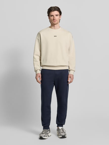 BOSS Green Bluza o kroju regular fit z mieszanki bawełny model „STENSON” Piaskowy 1