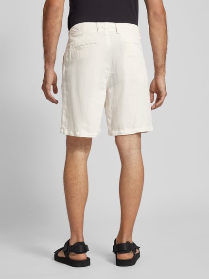 Selected Regular Fit Shorts aus Baumwoll-Leinen-Mix Offwhite 5