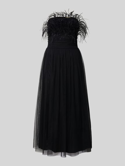 Lace & Beads Cocktailkleid mit Federn Black 2